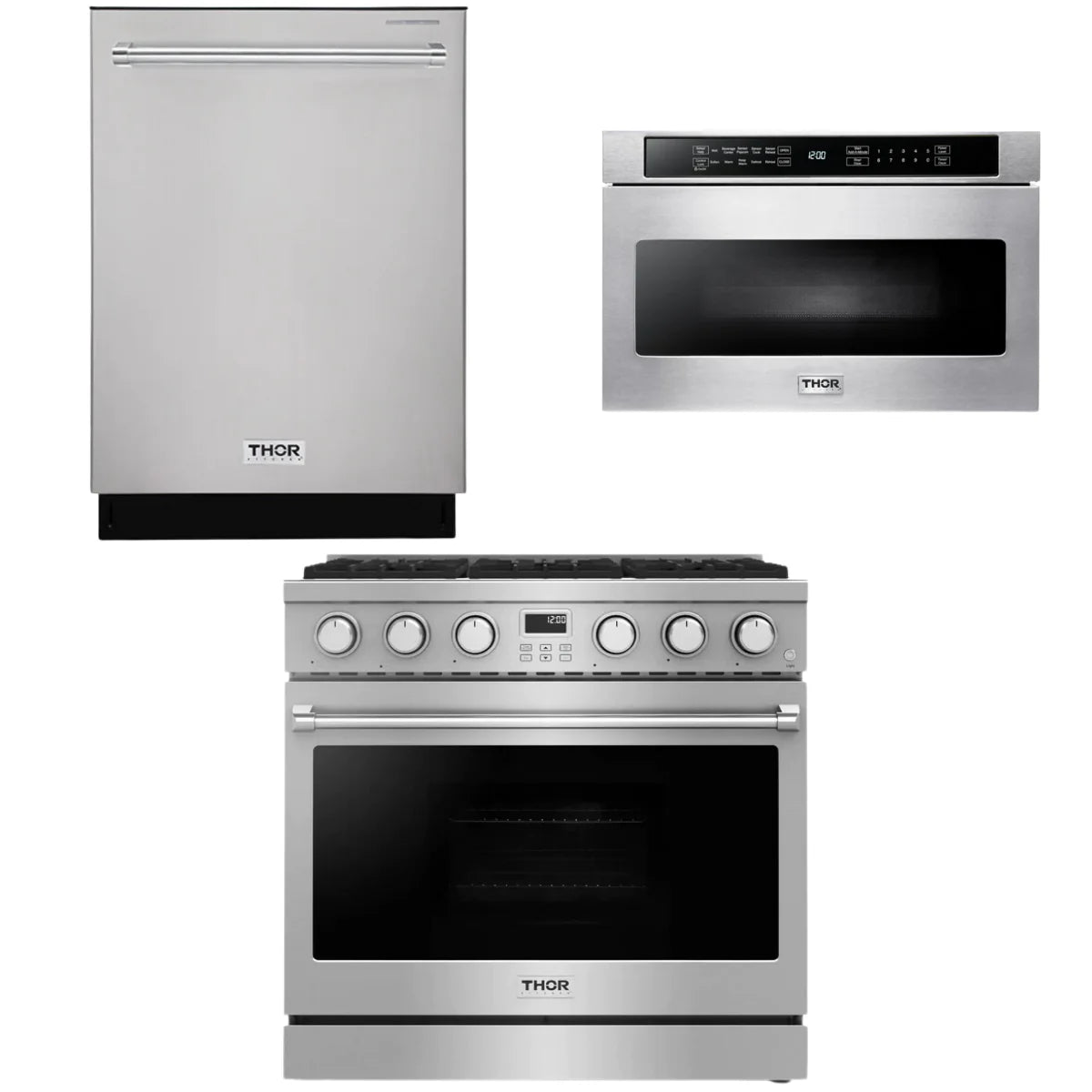36 Gas Range, Dishwasher and Microwave S1630