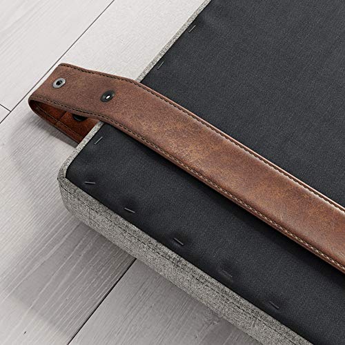 Queen Brown Faux Leather Wall Mount Hanging Headboard W248049