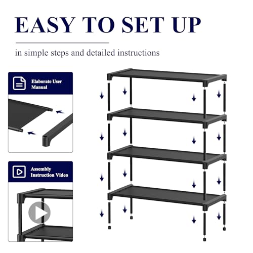 Black Non-Woven Shoe Rack O56066