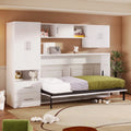 Twin Size Murphy Bed with Shelves and Storage Drawers V7516