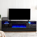 Black 70 inch Wood TV Stand with 36 Electric Fireplace P260404