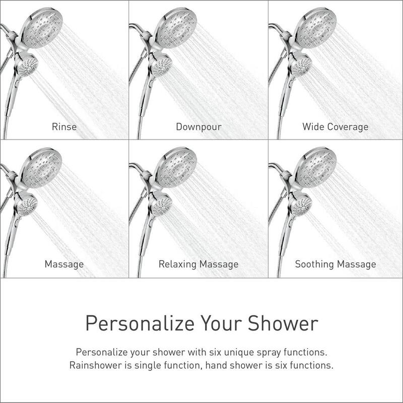 Single Handle 6-Spray Tub Shower Faucet with Rainshower Brushed Nickel B314760