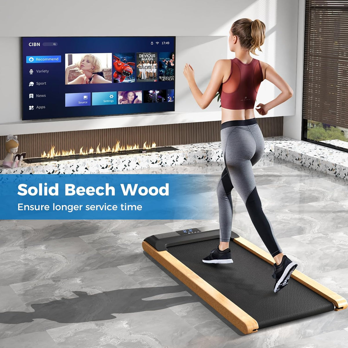 Walking Pad Treadmill with Remote Control and LED Display Q670