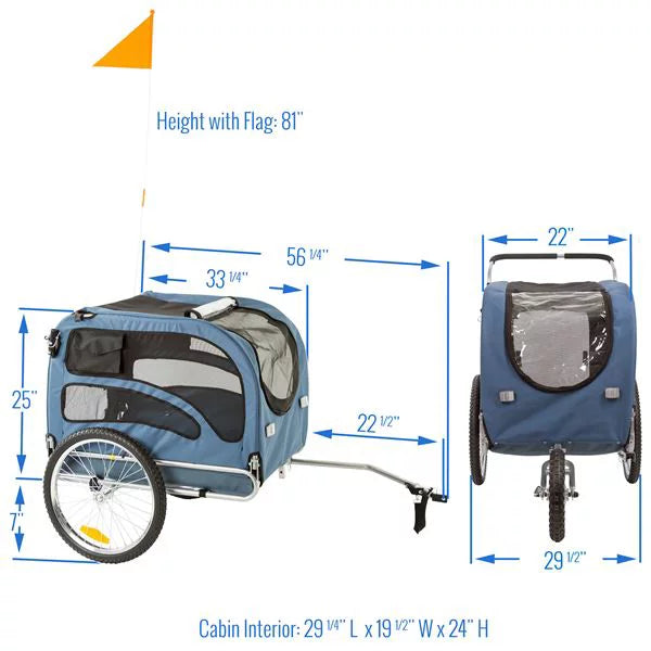 Blue Bicycle Dog Trailer Carrier K1272