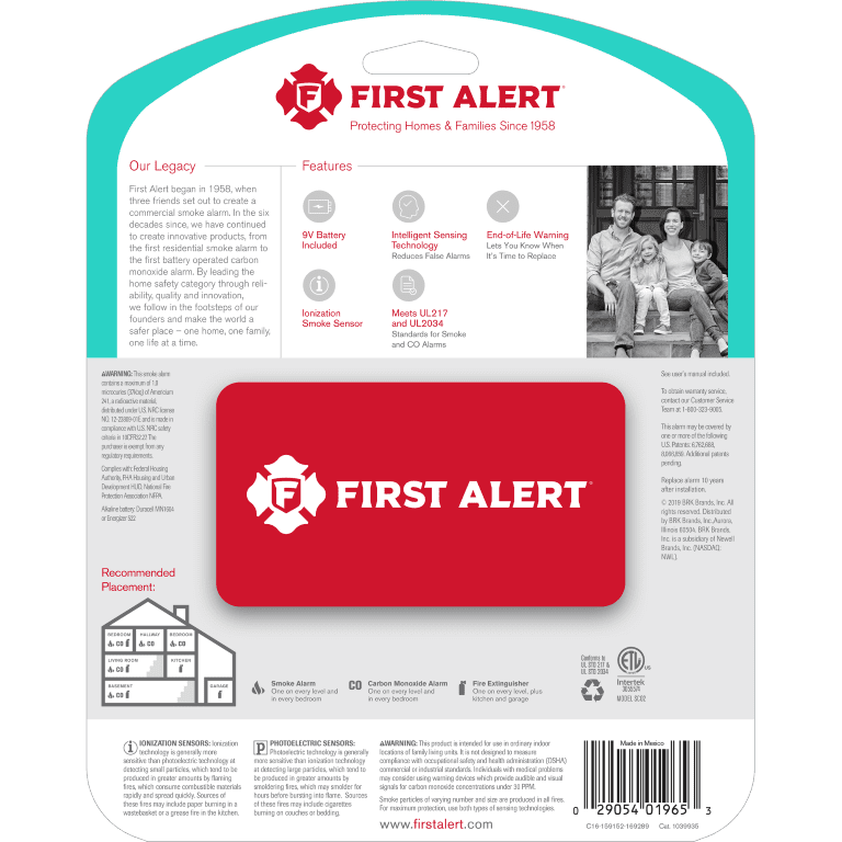 Smoke and Carbon Monoxide Detector with 9V Battery D5405