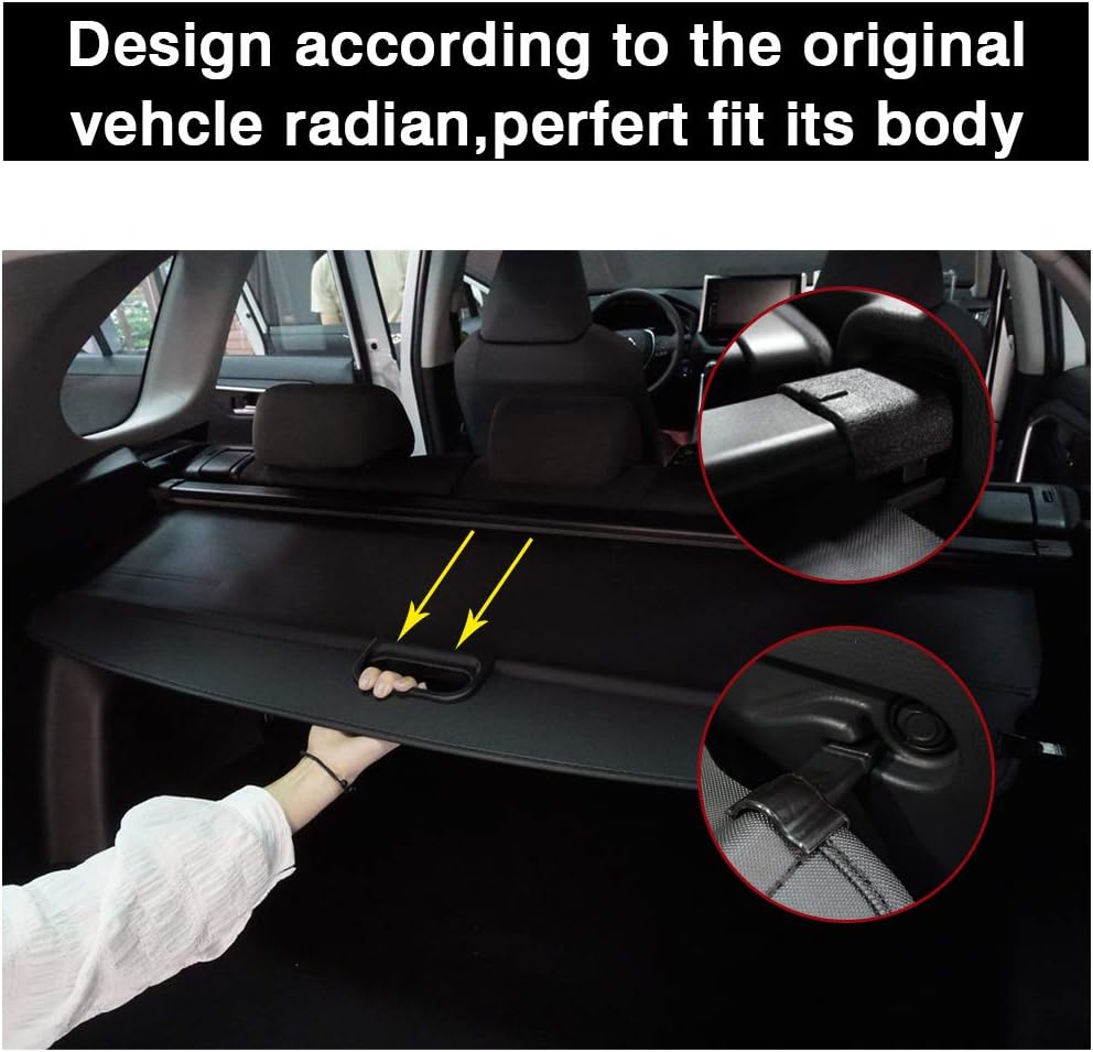 Black Retractable Rear Trunk Cargo Cover W224605