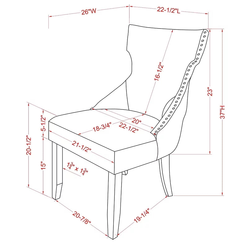 Ivory Fabric Wing-Back Side Chair Set of 2 G301253