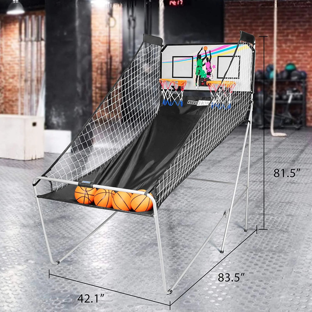 Foldable Arcade Basketball Game with 4 Balls and LED Scoring System P639320