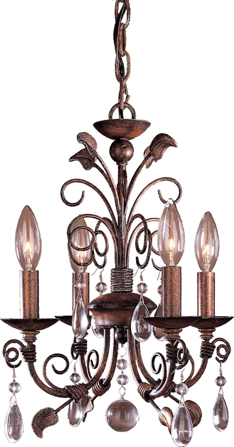 Crystal Chandelier 4 Light Walnut P70812