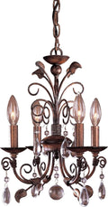 Crystal Chandelier 4 Light Walnut P70812