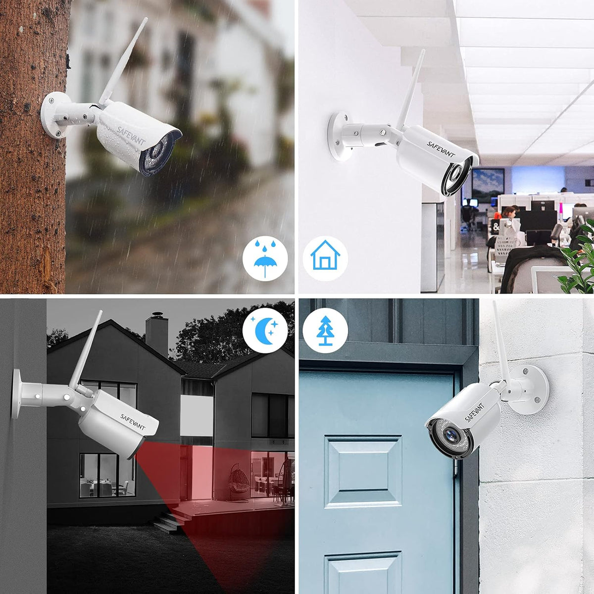 1080P Wireless Security Camera System 8 Channel 8PCS 2MP Night Vision H28740