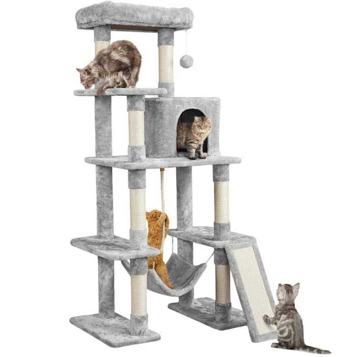 Gray 4-Level Cat Tree with Hammock R73441