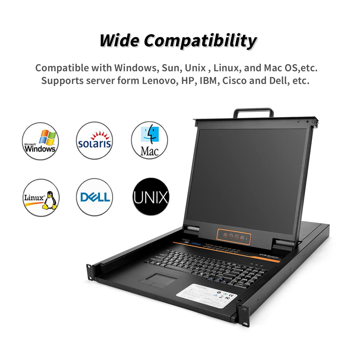 1U 19 LCD Rackmount KVM Console with VGA Input D277