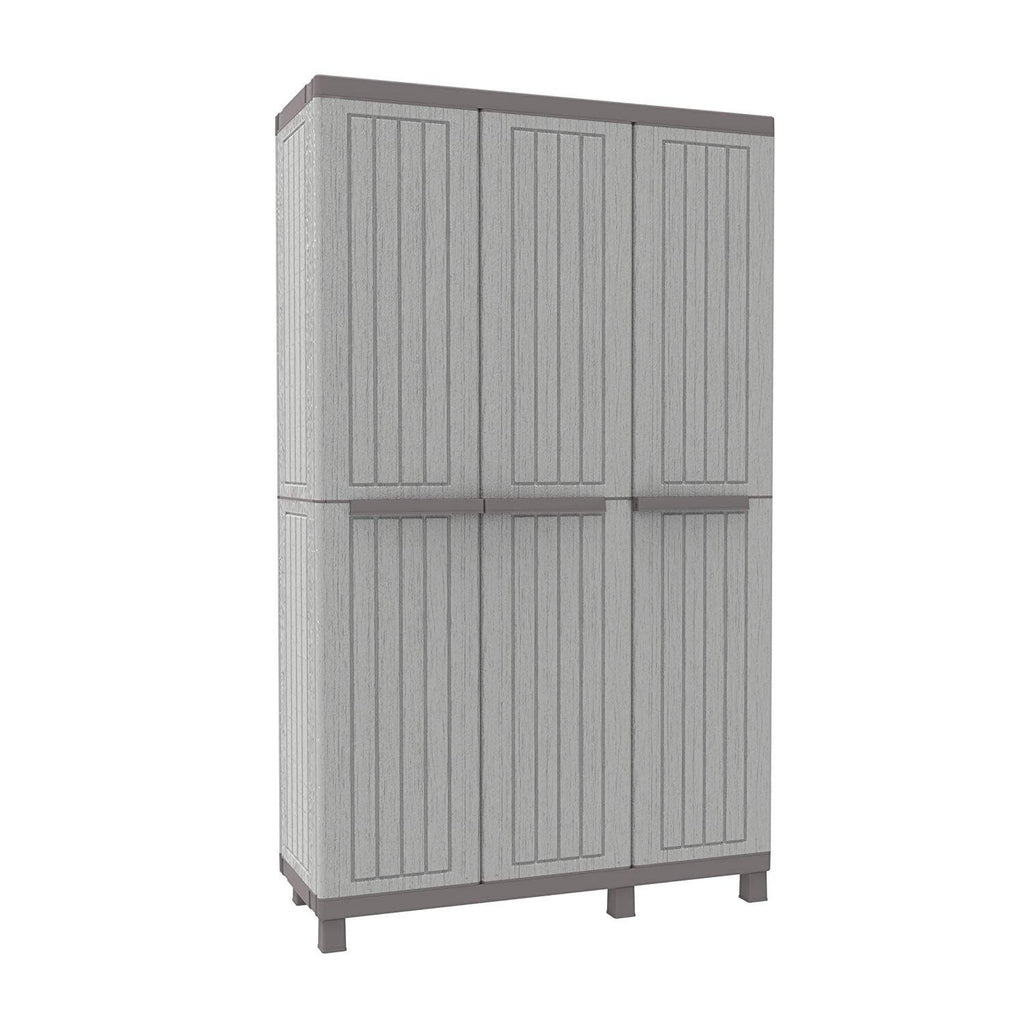 3 Doors Cabinet Faux Wood Finishing with 3 Adjustable Inner Shelves D449
