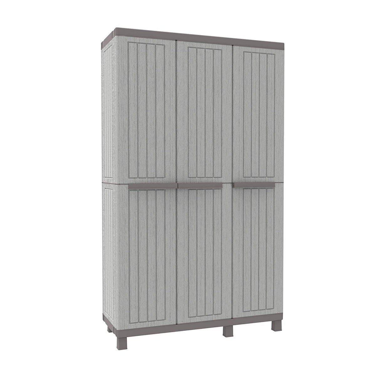 3 Doors Cabinet Faux Wood Finishing with 3 Adjustable Inner Shelves D449