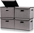 Collapsible Storage Boxes with Lids, Fabric Foldable Storage Container, Pack of 2 L320