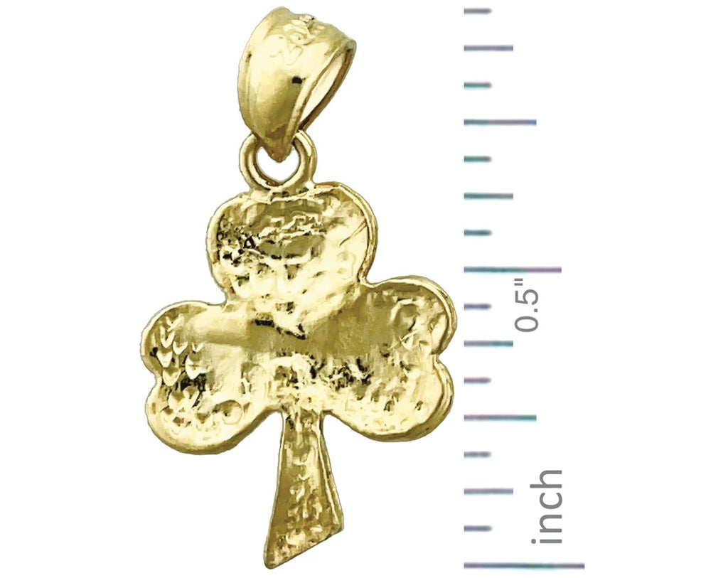14K Gold Three Leaf Clover Charm C689