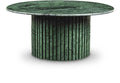 Art Deco Coffee Table with Marble, 36" W x 36" D x 16" H, Green I470993