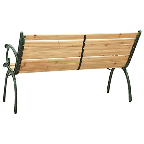 48.4" Cast Iron and Solid Firwood Patio Bench F96662