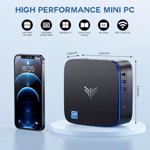 Mini PC, Intel N95 8GB RAM 256GB SSD, 4K HDMI T918464