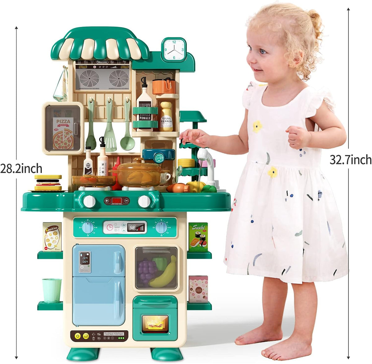 50 Pcs Kitchen Playset with Chef's Uniform, Green S809635