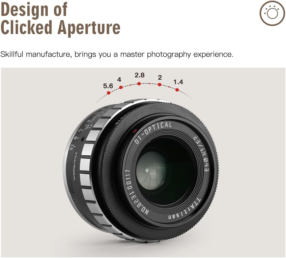 23mm F1.4 APS-C Manual Focus Prime Lens MFT M4/3 Mount Black Silver R74575