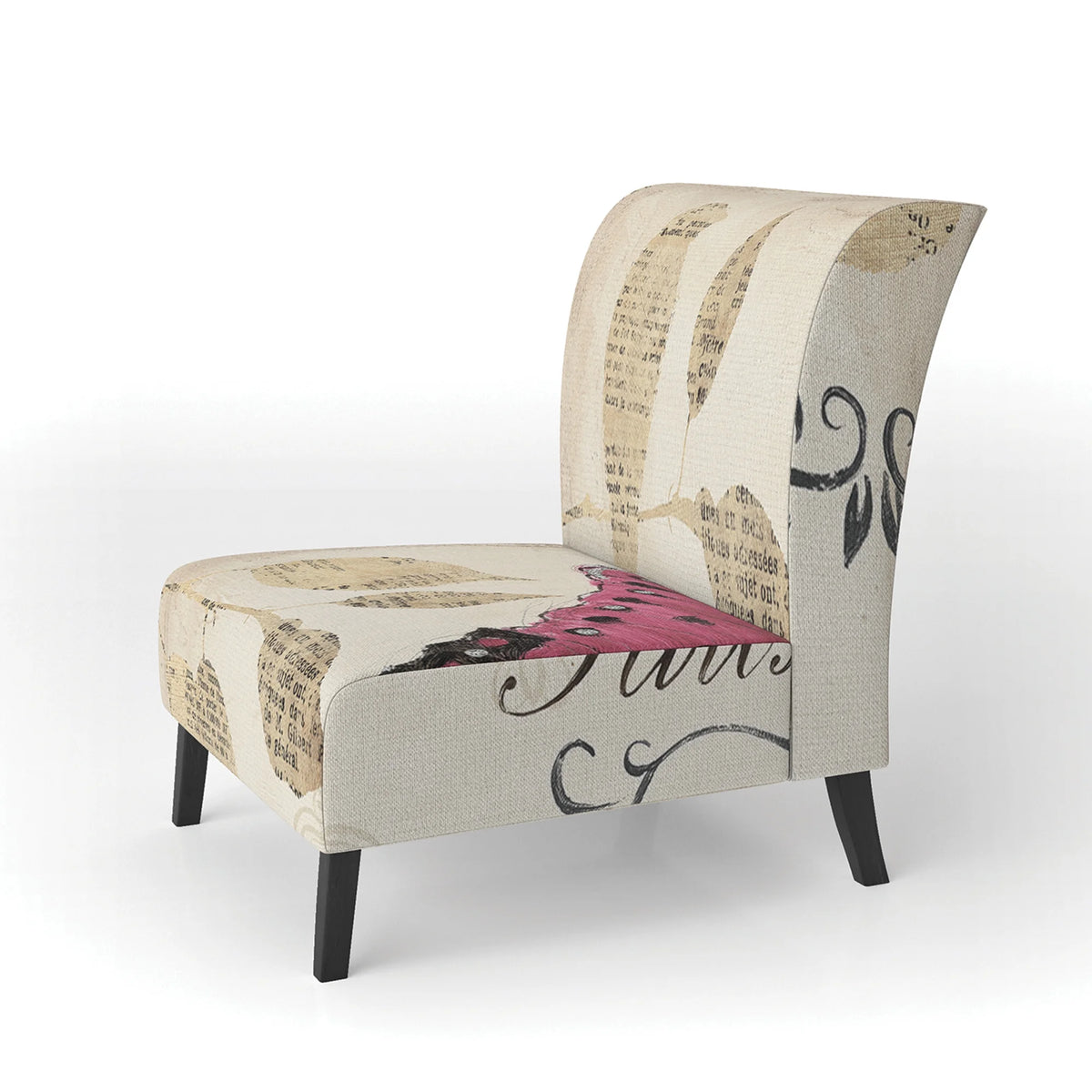 Red Butterfly Upholstered Accent Chair N559612