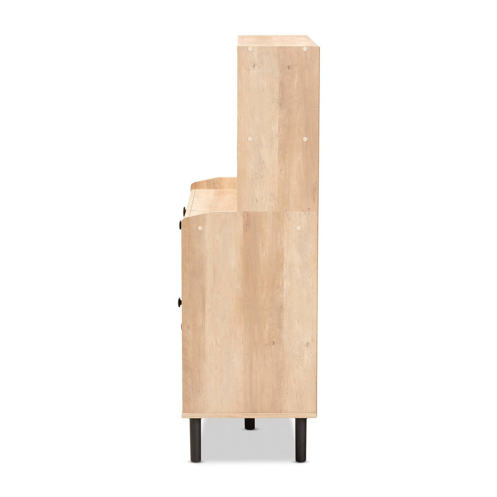3-Door Wood Kitchen Storage Cabinet Oak Brown U141