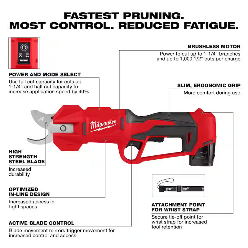 12V Lithium-Ion Brushless Cordless Pruning Saw with Pruner Shears Kit Q382