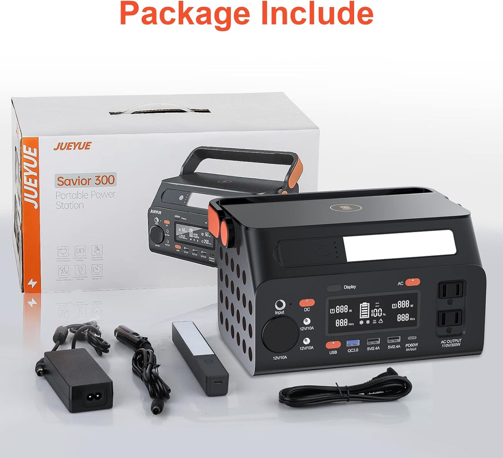 Portable Power Station 296Wh Lithium Battery 110V Pure Sine Wave AC Outlet Z4328