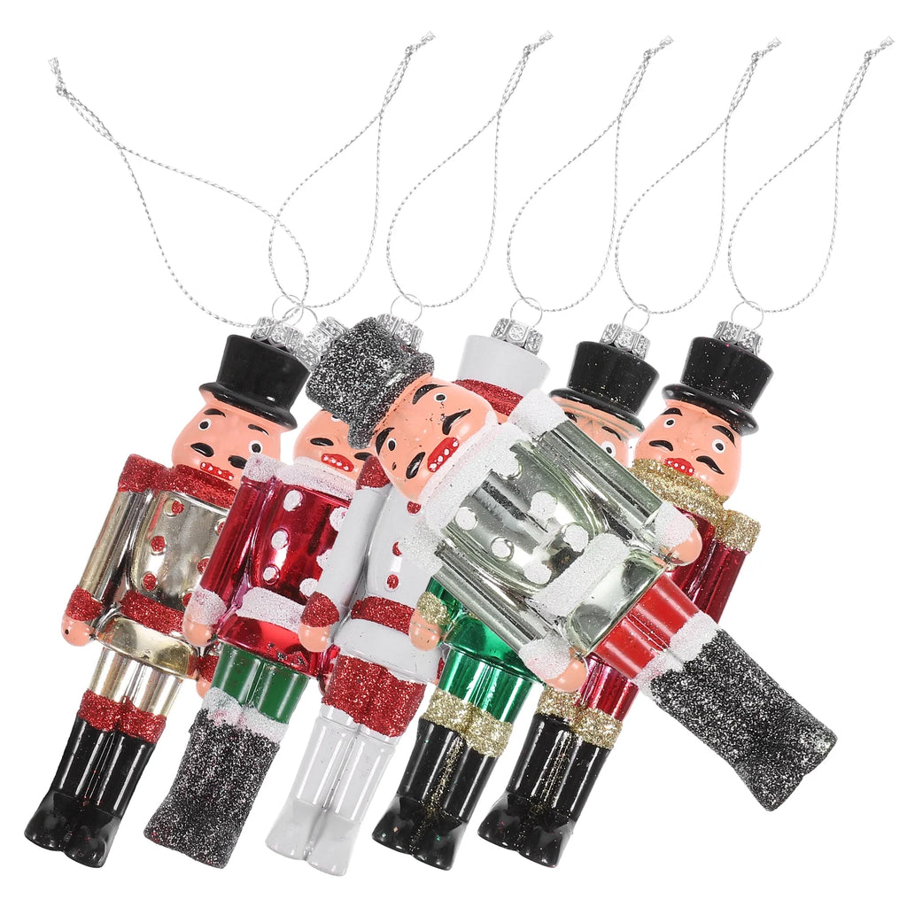 6Pcs Plastic Nutcracker Hanging Christmas Decoration A14136
