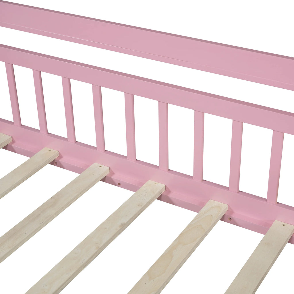 Twin Size Wooden House Bed with 2 Drawers W2905