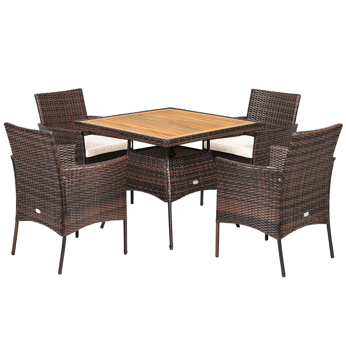 5 Pc Patio Rattan Dining Furniture Set V783970