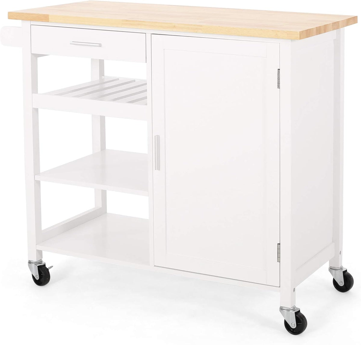Natural Gray Kitchen Cart with Wheels J7595