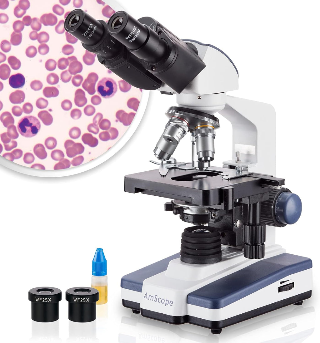 Binocular Compound Microscope, 40X-2500X Magnification, LED Illumination S641133