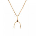 18k Rose Gold Plated Wishbone Fashion Necklace Q36957