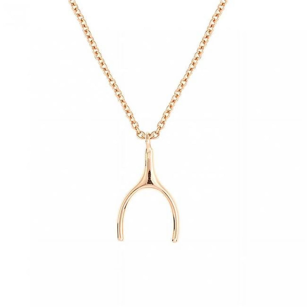 18k Rose Gold Plated Wishbone Fashion Necklace Q36957