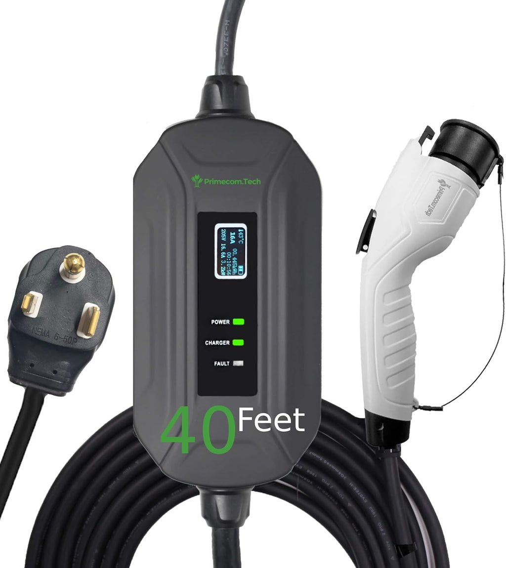 Portable Level 2 Electric Vehicle Charger, 16Amp, 35 Feet C131