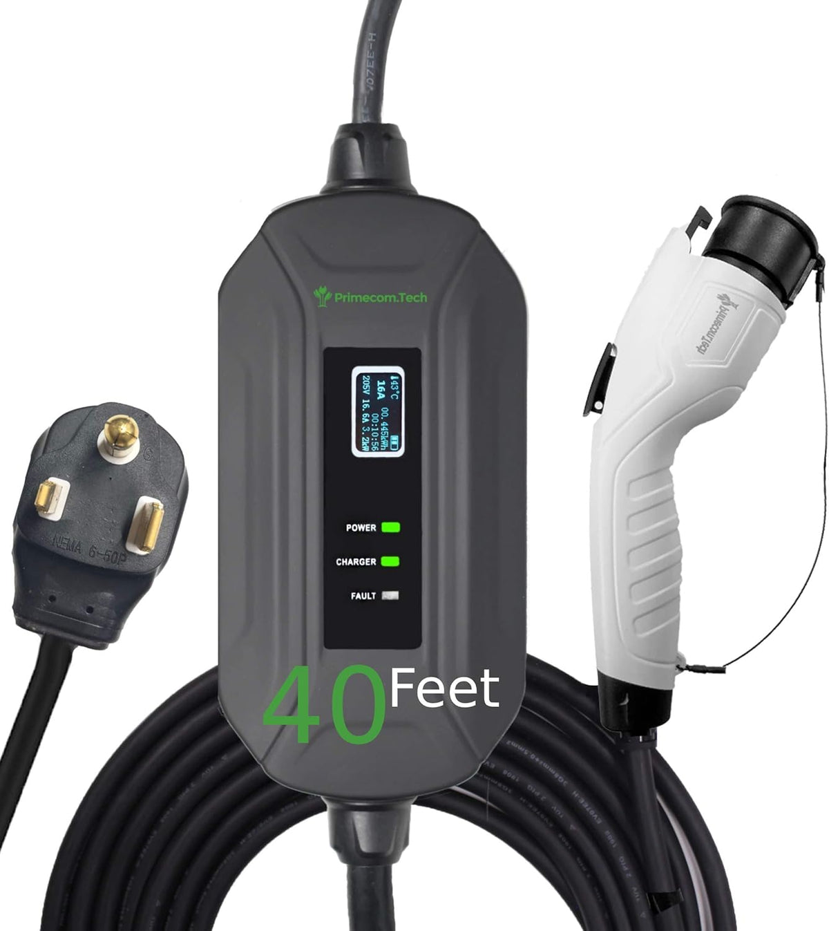 Portable Level 2 Electric Vehicle Charger, 16Amp, 35 Feet C131