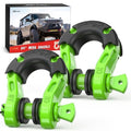 2 Pack 3/4" D-Ring Shackle 4.75 Ton Heavy Duty Off Road Recovery Shackle with Isolators & Washer Kit Red Y29935