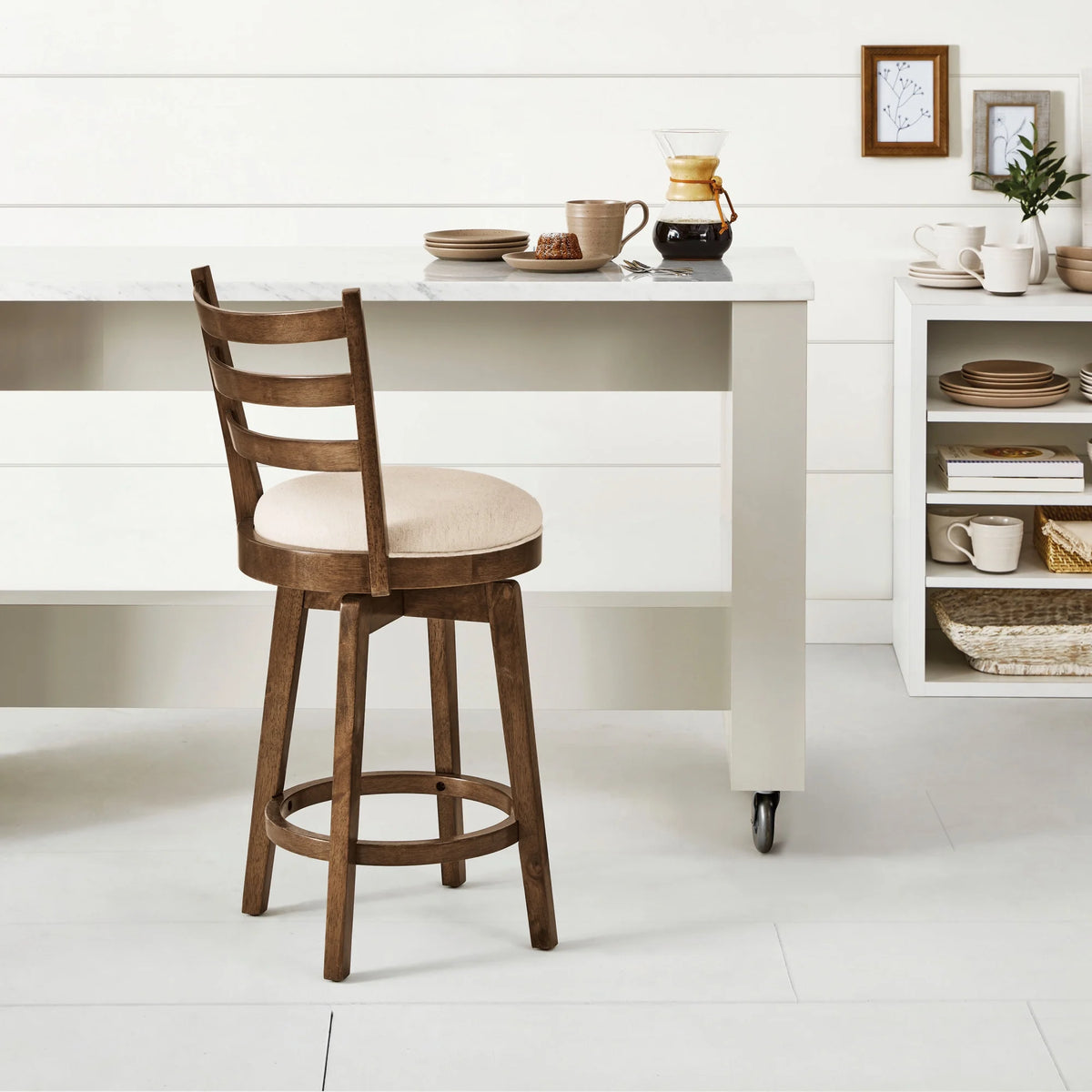 Wood Counter Height Swivel Stool Y531022