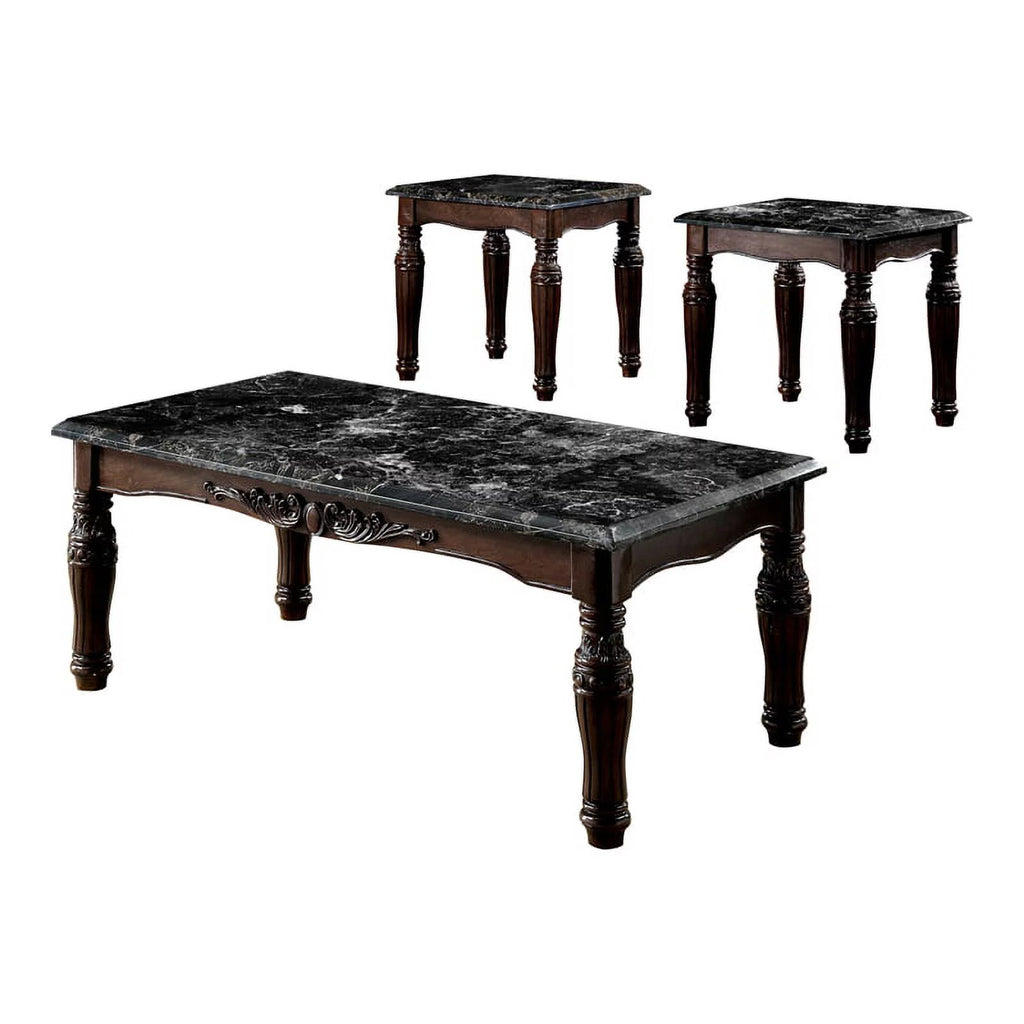Espresso Wood 3-Piece Coffee Table Set R60067