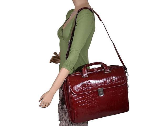 Black Leather Laptop Briefcase N4738