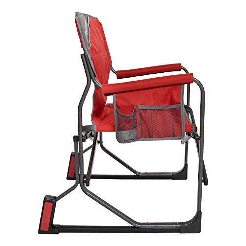 Foldable Outdoor Rocking Chair up to 225 lbs Red A973