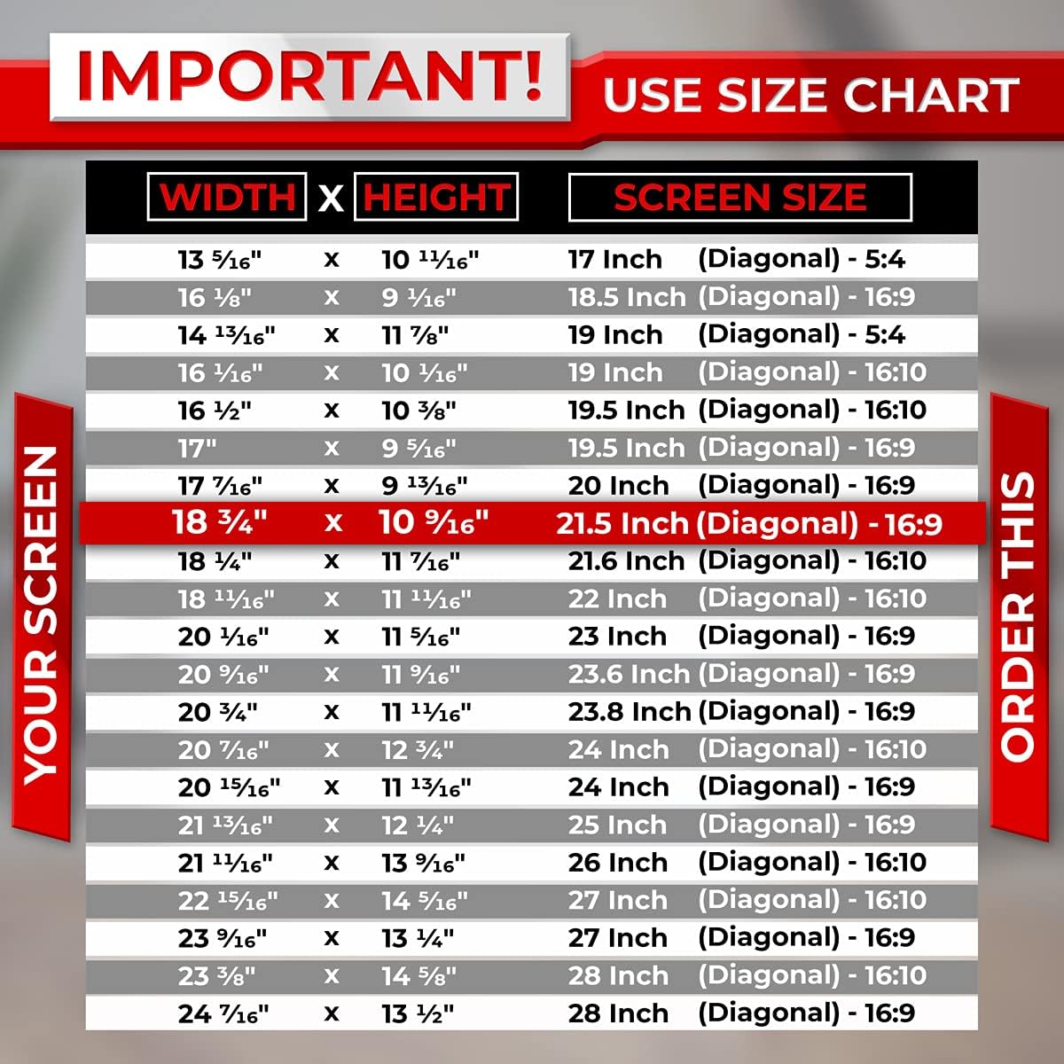 21.5 Inch 16:9 Widescreen Computer Privacy Screen Filter, Pack of 2 Y494327