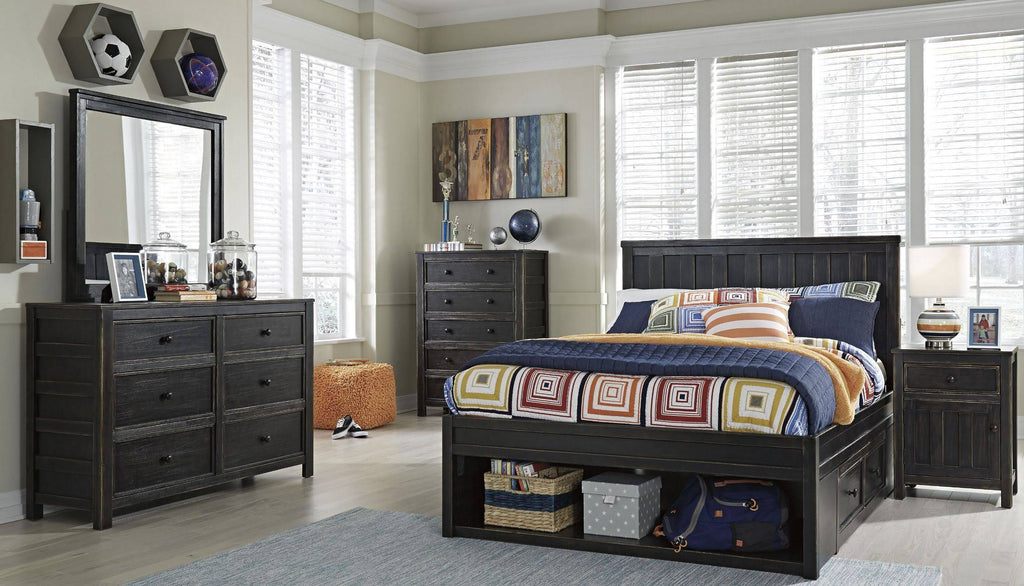 Black Twin Panel Headboard A757729