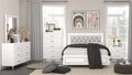 White 5pc Queen Size Bedroom Set with LED Headboard Nightstand Dresser Chest Mirror L70928