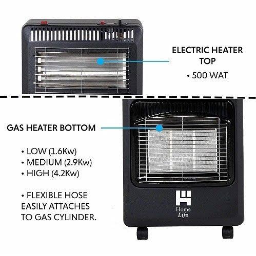 Black Foldable Propane and Electric Cabinet Heater R405077