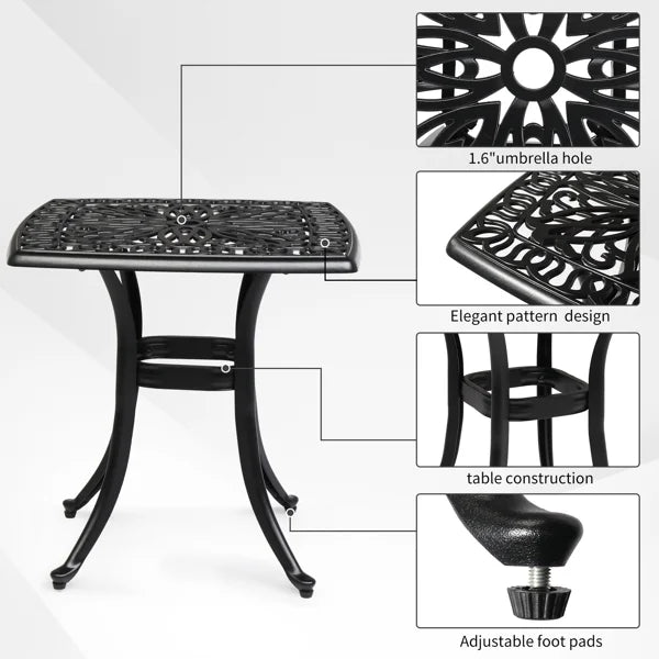 Cast Aluminum Square Outdoor Table Y778980