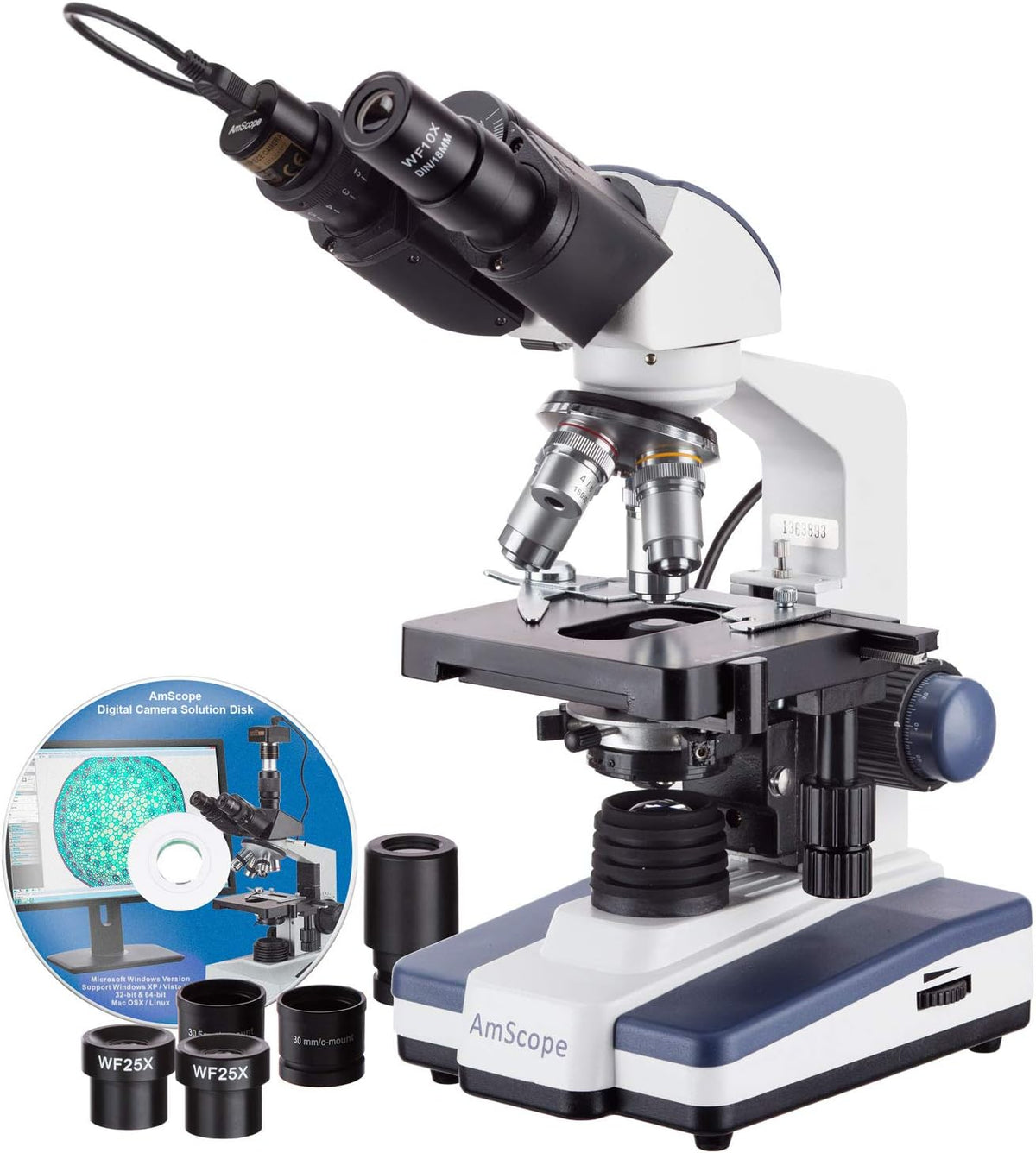 Binocular Compound Microscope, 40X-2500X Magnification, LED Illumination S641133